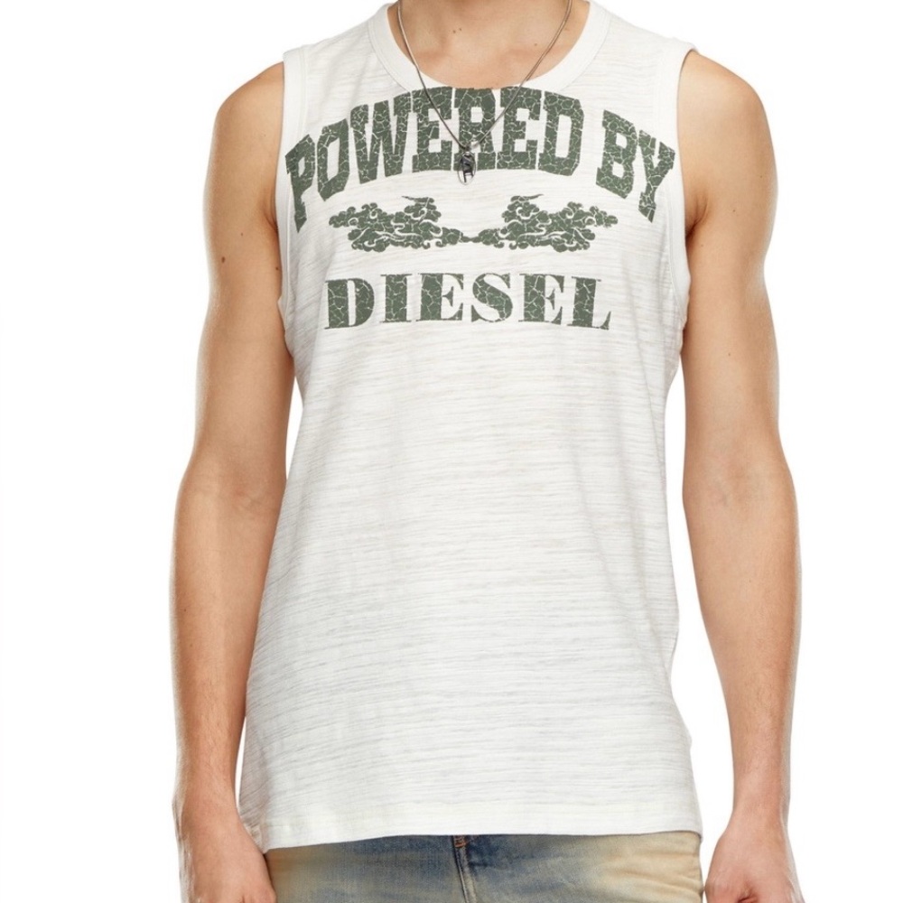 Diesel Men's T-Hoppy Stretch Logo Print Tank Top